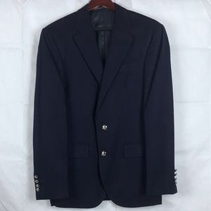 Polo by Ralph Lauren, Navy Blue Blazer, Size 36 R, made of 100% Virgin Wool.